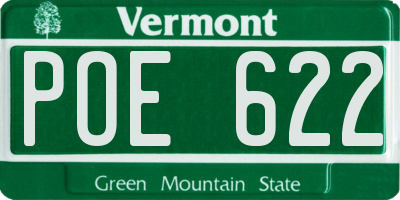 VT license plate POE622