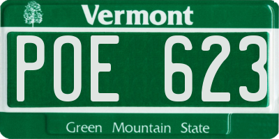 VT license plate POE623