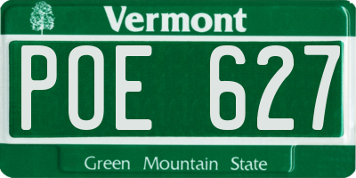 VT license plate POE627