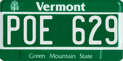 VT license plate POE629