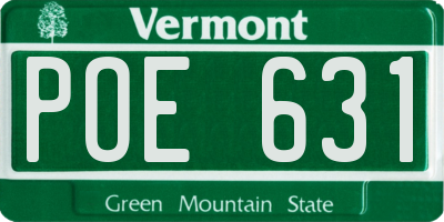 VT license plate POE631