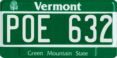 VT license plate POE632
