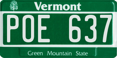 VT license plate POE637