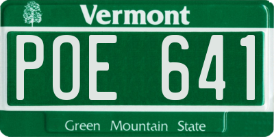 VT license plate POE641