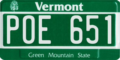 VT license plate POE651