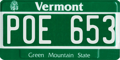VT license plate POE653