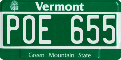 VT license plate POE655