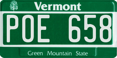 VT license plate POE658