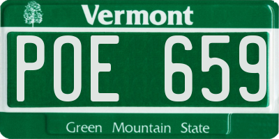 VT license plate POE659