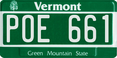 VT license plate POE661