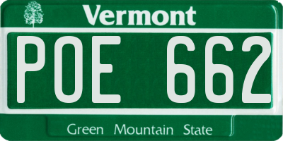 VT license plate POE662