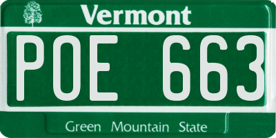VT license plate POE663