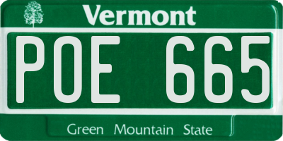 VT license plate POE665