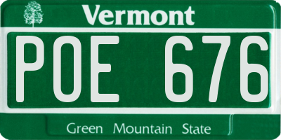VT license plate POE676