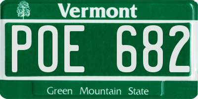 VT license plate POE682