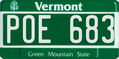 VT license plate POE683