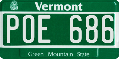 VT license plate POE686