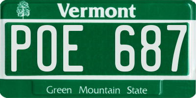 VT license plate POE687