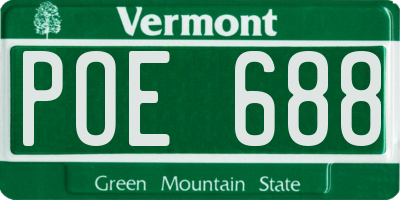 VT license plate POE688