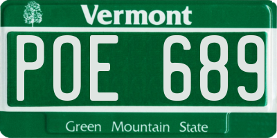 VT license plate POE689