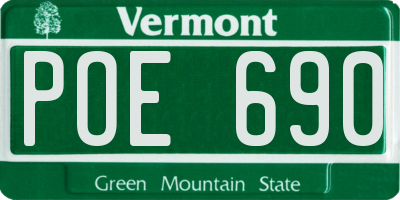 VT license plate POE690