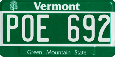 VT license plate POE692