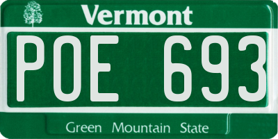 VT license plate POE693