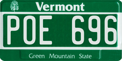 VT license plate POE696