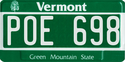VT license plate POE698