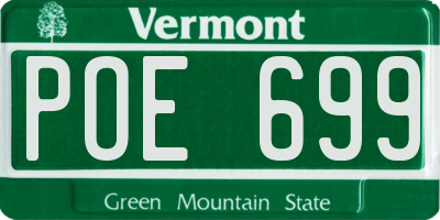 VT license plate POE699