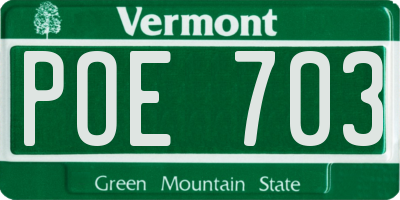 VT license plate POE703
