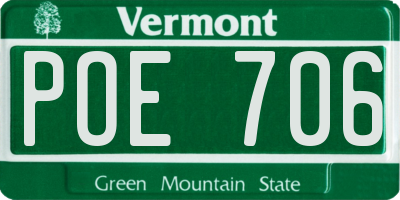 VT license plate POE706