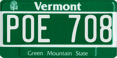 VT license plate POE708
