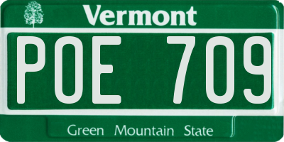 VT license plate POE709