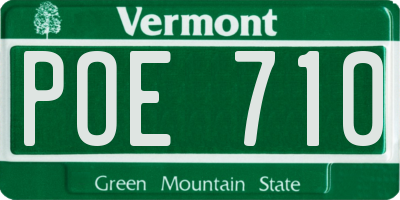 VT license plate POE710