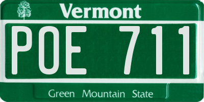 VT license plate POE711