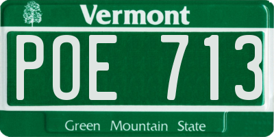 VT license plate POE713