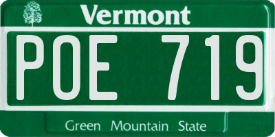 VT license plate POE719