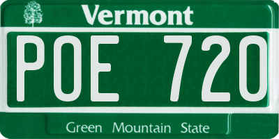 VT license plate POE720