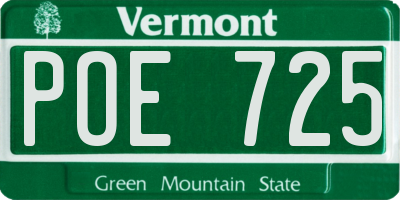 VT license plate POE725