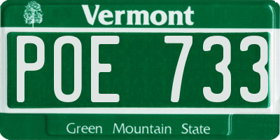 VT license plate POE733