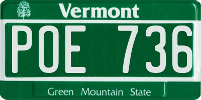 VT license plate POE736