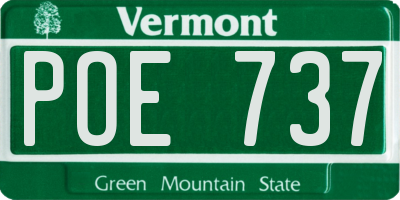 VT license plate POE737