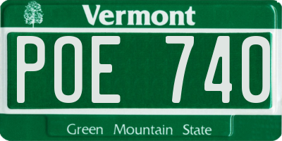 VT license plate POE740