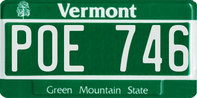VT license plate POE746
