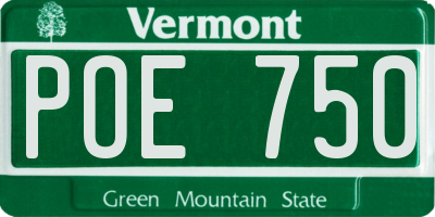 VT license plate POE750