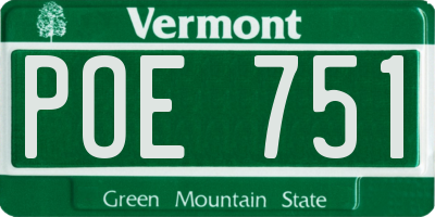VT license plate POE751
