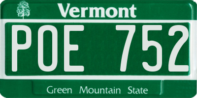 VT license plate POE752