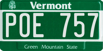 VT license plate POE757