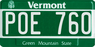 VT license plate POE760